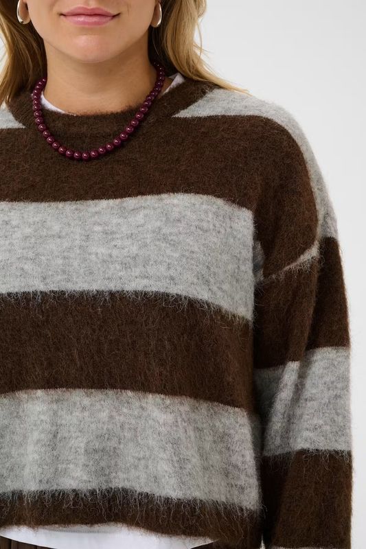 Tayzie SZ Pullover, Chocolate/grey melange