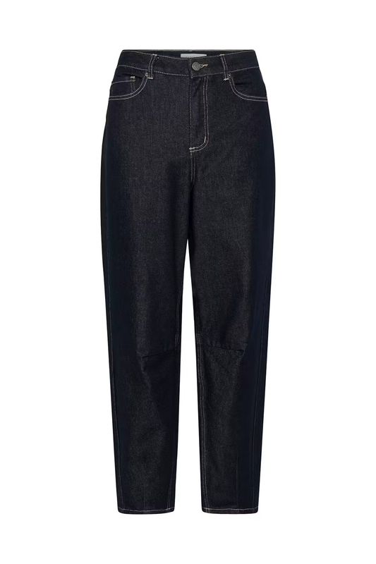 KA Ghita Barrel Jeans, Dark blue unwashed denim