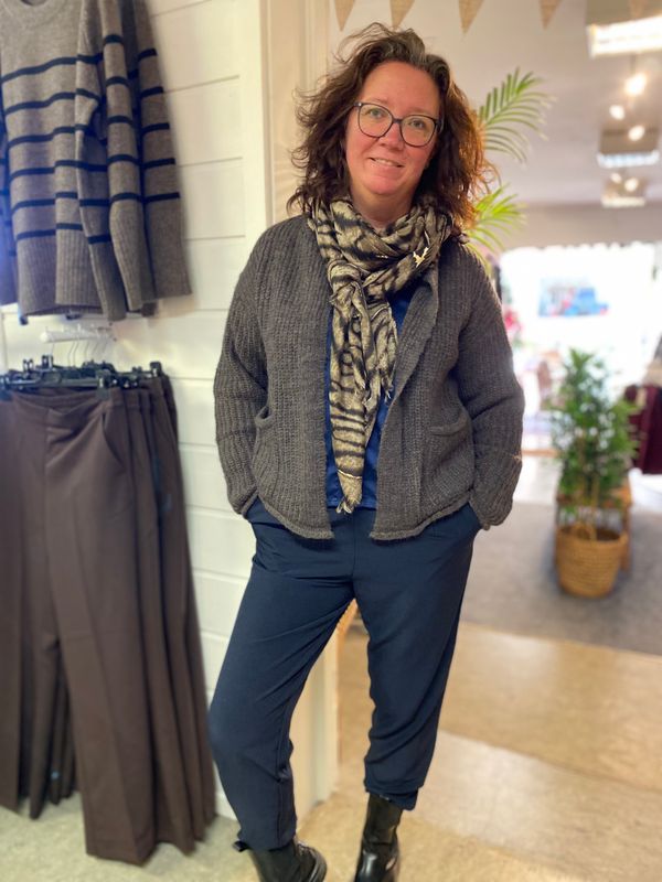 Jeantos Knit Cardigan, brun/melert