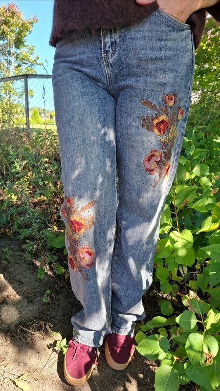 Massimo jeans, høstbroderi