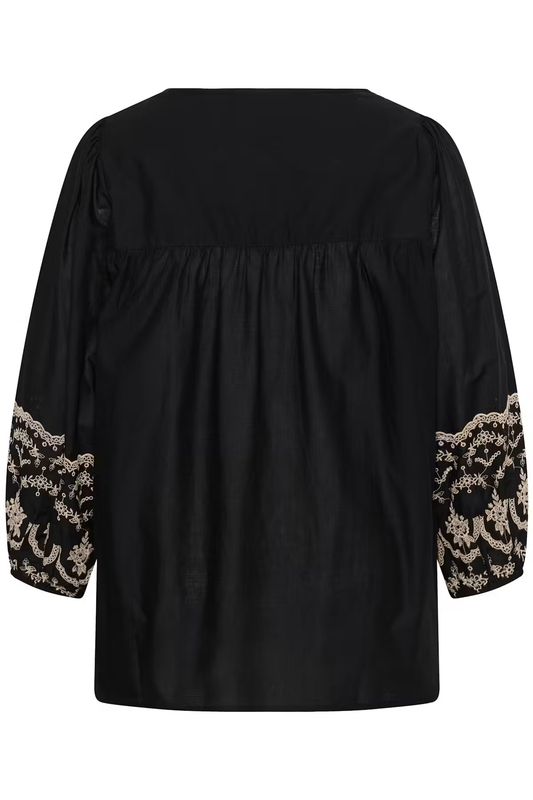 KC Kit bluse, Black deep/beige