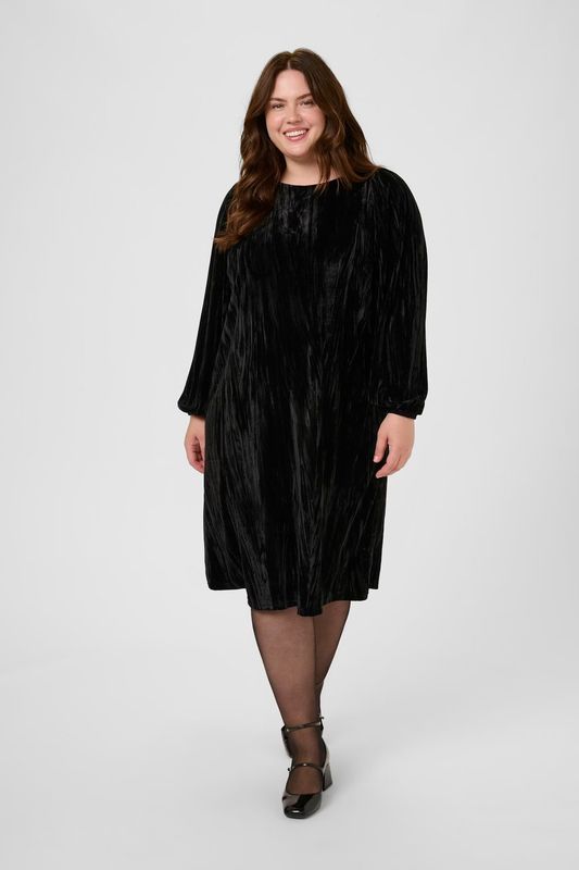 KC Eliva velour kjole, Black deep