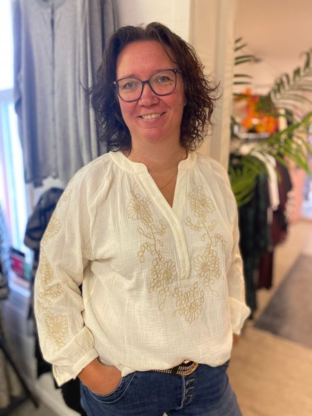 Hovedbilde Bluse med broderier, beige