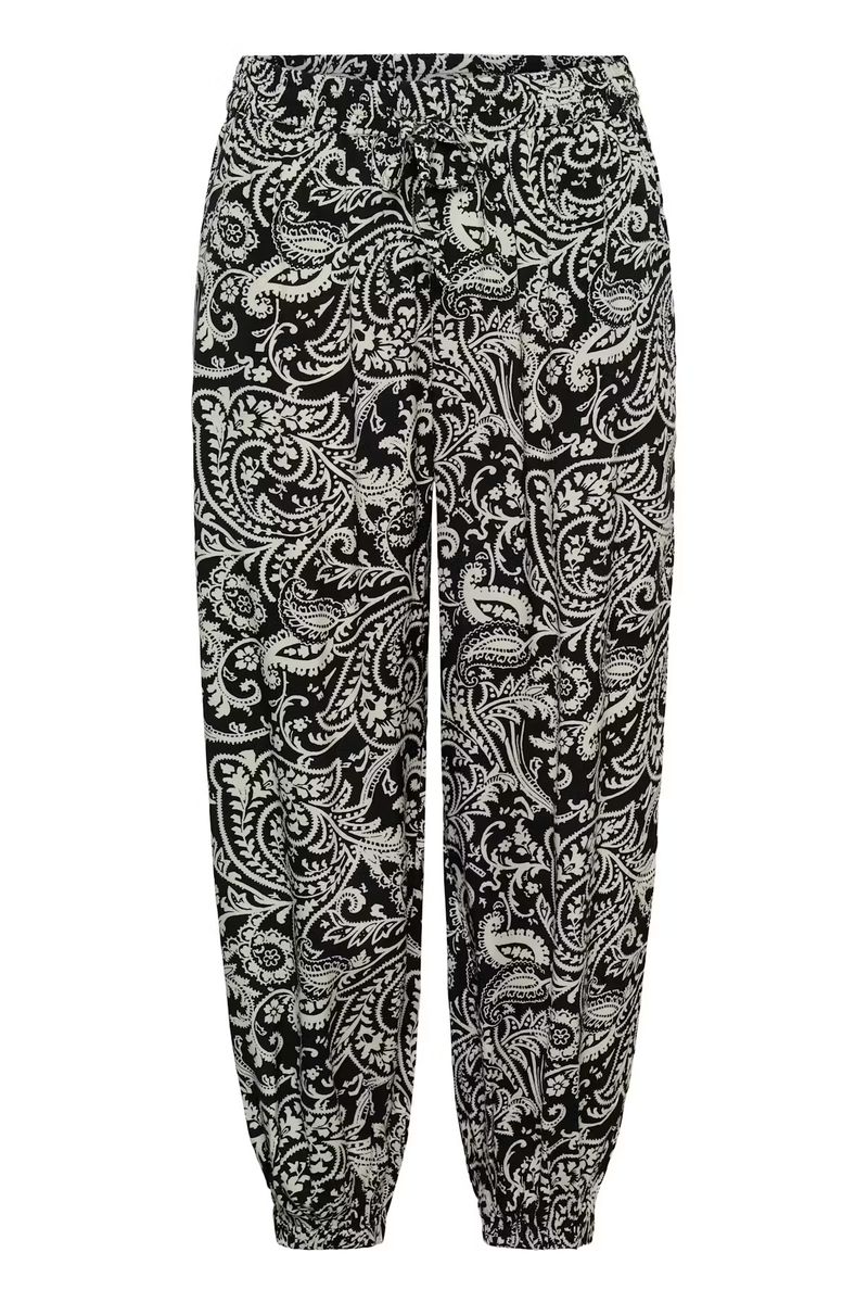 KC Berry Pants, Black/Chalk Paisley