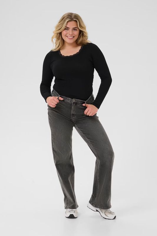 KC Sina HW Flared Jeans, medium grey