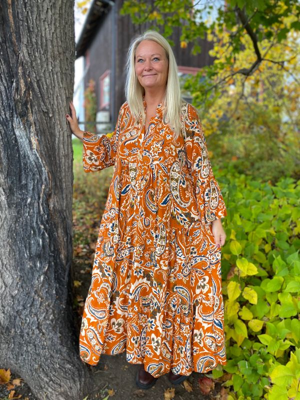 Zassi kjole, Paisley, Rust/orange