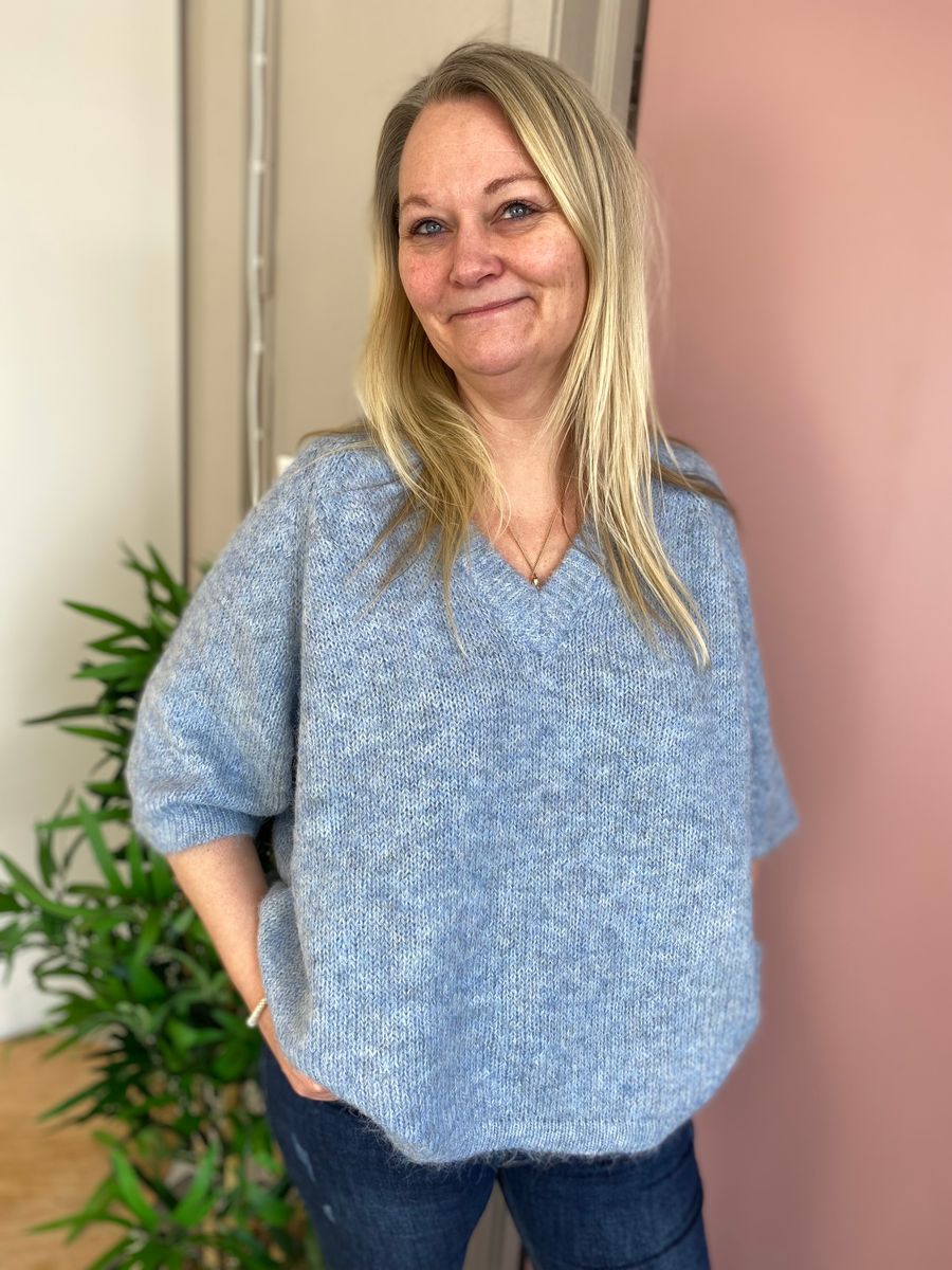 KA Emilie V-neck Pullover, lys blå